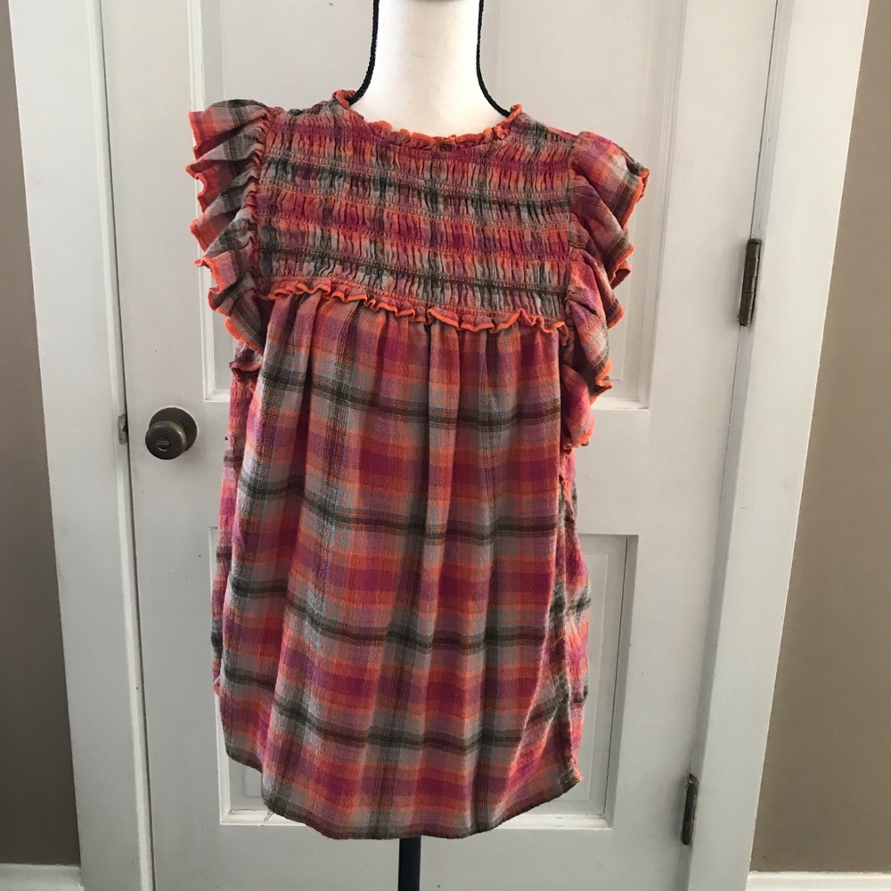 Sleeveless top in Fall colors size M (runs large)